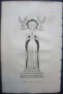 1796 ANTIQUE PRINT MARGARET CHEYNE AT HEVER, KENT 1431  