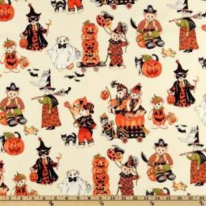  44 Wide Boo Bears Trick Or Treat Cream Fabric By The 