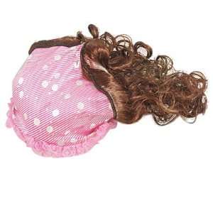   Stripe Headband Short Brown Hairpiece Curly Wig Hat Hairband Beauty