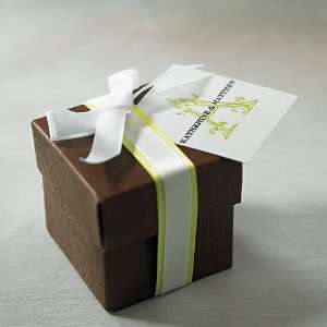  Seta Marrone   Chocolate Brown Favor Boxes   Square Box 