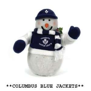   Blue Jackets Fiber Optic Snowman Christmas Decorations