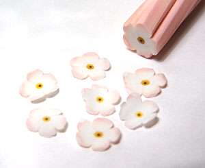White Forget Me Not Fimo Nail Art, Scrapbooking Slices  
