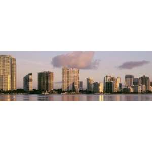  Waterfront and Skyline at Dusk, Miami, Florida, USA 