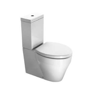   Round White Ceramic Floor Toilet with Seat, Cover, and Cistern 751711