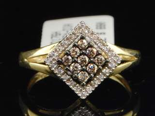   GOLD 0.25 CT CHOCOLATE BROWN DIAMOND ENGAGEMENT WEDDING RING  