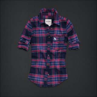 New ABERCROMBIE & FITCH Kids Girls Choe Plaid Flannel Shirts  