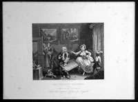 1850 W Hogarth, Brain Antique Print The Harlots Progress Plate 2 