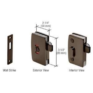   Rubbed Bronze Sliding Glass Door Lock With Indicator by CR Laurence