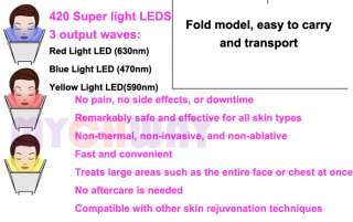 LED Skin Rejuvenation Red Blue Yellow photon PDT  
