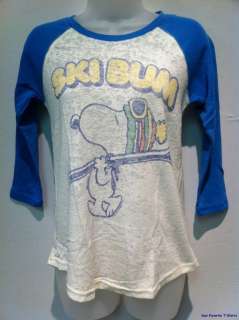 Licensed Junk Food Peanuts Snoopy Ski Bum Junior Long Sleeve Shirt 