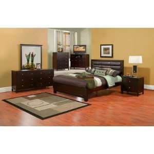  Solana Queen Bedroom Set with Faux Leather Headboard in 