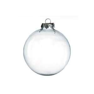  100mm Clear Glass Ball Ornaments   2pcs