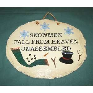  Plain Jane Slate Wall Hanging Snowmen Fall From Heaven 