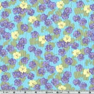  45 Wide Martha Negley Flower Sprinkles Blue Fabric By 