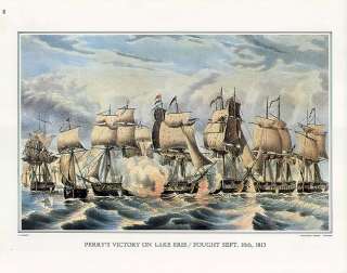 CURRIER & IVES print PERRYS VICTORY ON LAKE ERIE War of 1812  