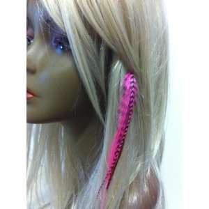 Sexy Sparkles Clip on 4 6 Pink & Brown Feathers for Hair Extension 5 