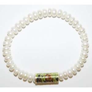  Genuine Pearl CloisonnE Braclet Jewelry