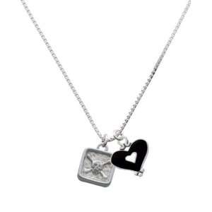  Skull and Bones   Square Seal and Black Heart Charm 