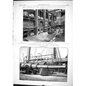  1889 Engineering London Electric Supply Deptford Guns Ship 