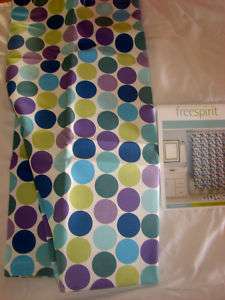 NEW SEEING SPOTS CIRCLE CIRCLES FABRIC SHOWER CURTAIN  