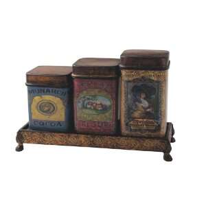 Hand painted Nostalgic Design Boxes (Set of 3) With Tray From CBK Home 