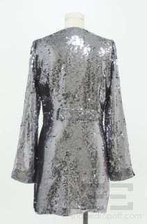 Tory Burch Silver Sequin Tunic Dress Size 4  