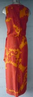   UNGER Vivid Long Red & Orange Silk Wrap Dress size 8 clothing M  