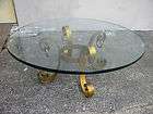 OVAL MID CENTURY BRASS GLASS TOP COFFEE TABLE 2250 items in Hollywood 