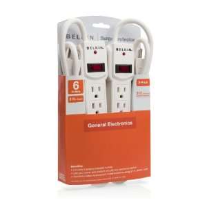  Belkin 6 Outlet Surge Protector 2 Pack with 2ft cord 