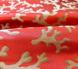 CLARENCE HOUSE CORAL ATLANTIS SILK RED GOLD GLAMOR BTY  