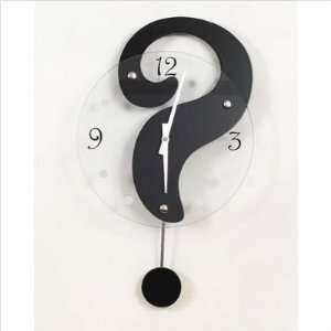   Question Mark Shaped Wall Clock with Dot Pendulum