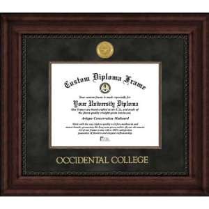  Occidental College Tigers   Gold Medallion   Suede Mat 