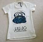 Liu Jo Purse Tee Shirt Top w Semi Sheer Back Size 42 US S