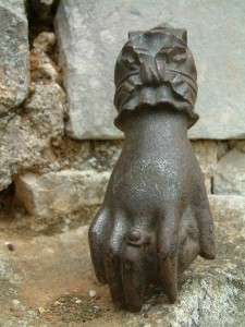 Scarce Antique French Cast Iron Claw Hand Door Knocker Très Shabby 