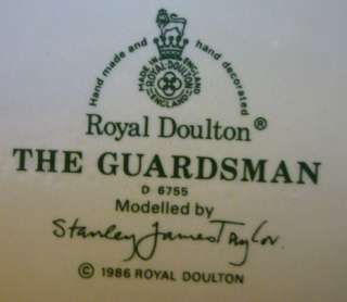 Royal Doulton The Guardsman LG. Character Jug # D6755  