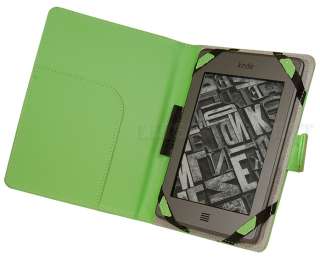 Premium Smooth Green Leather Case Cover Folio for  Kindle Touch 