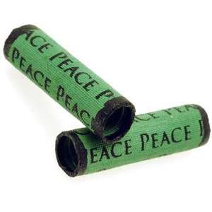  Sassy Silkies Fabric Beads Green/Black Peace 1 inch 