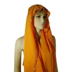  Orange Silk Chiffon Veil