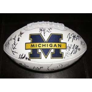  2011 Michigan Wolverines Team Signed Autographed Football 