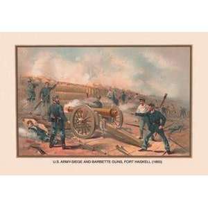  Vintage Art Siege and Barbette Guns, Fort Haskell, 1865 