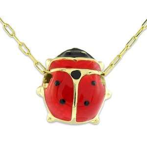 and M Jewels Ladies Necklace in Yellow 9 carat Gold, form Ladybug 