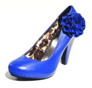 Qupid Cobalt Blue Womens Sexy Pumps High Heel Dress Shoes (Retail $68 