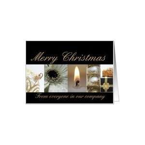  Company Christmas black & White & Gold collage card Card 