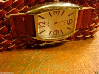 BEAUTIFUL WOMENS TERNER WATCH WITH RED LEATHER BAND  