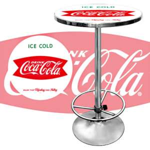 Vintage Coca Cola Ice Cold White Home Bar & Pub Table  844296060139 