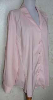 AVENUE SZ 30/32 4X 5X Pink Peter Pan Collar Sparkle Button Long Sleeve 