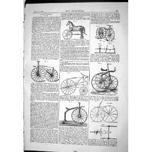  1869 BYCICLE FRENCH VELOCIPEDES TRANSPORT ENGINEERING 