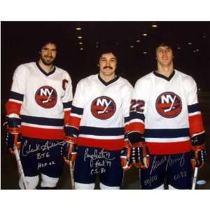  Mike Bossy / Clark Gillies / Bryan Trottier Pose on Ice 