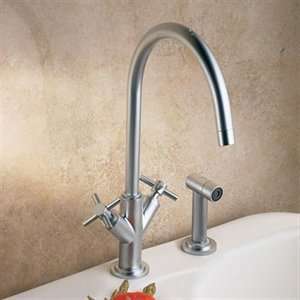 Barclay Temple Polished Chrome 2 Handle High Arc Kitchen Faucet with 