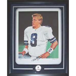 Troy Aikman Dallas Cowboys Autographed 16x20 Lithograph Custom Framed 